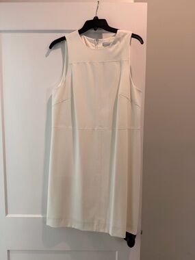 chinese dress ladies White Classic Boat Neck Sleeveless A-Line Midi Dress – Loveiss main image 1